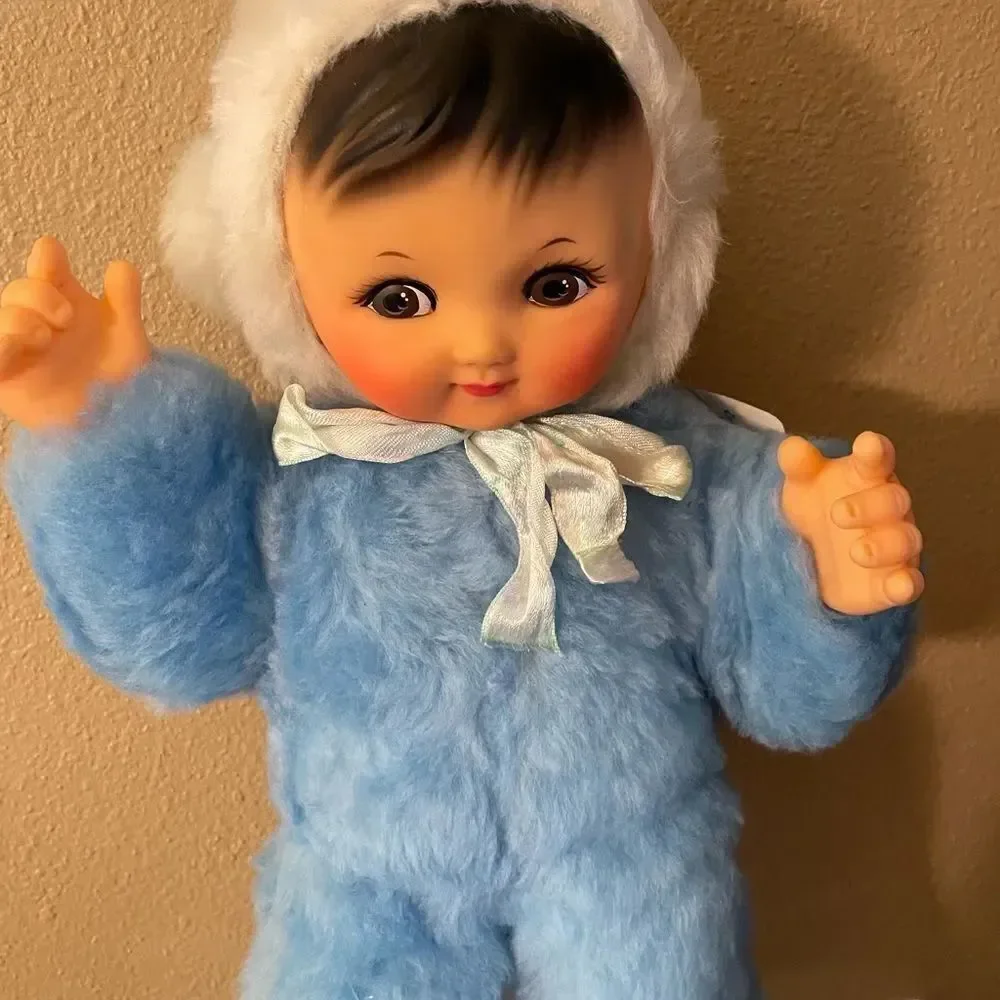 Rubber Face Doll Vintage Hand Painted Face Made in China Original Tag 16 inches